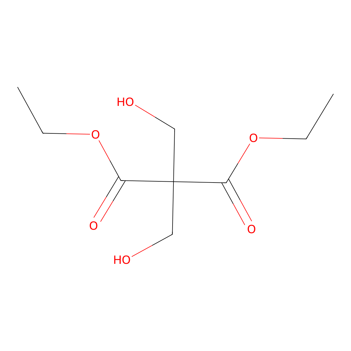 Propanedioic acid, 2,2-bis(hydroxymethyl)-, 1,3-diethyl ester molecular structure, CAS 20605-01-0