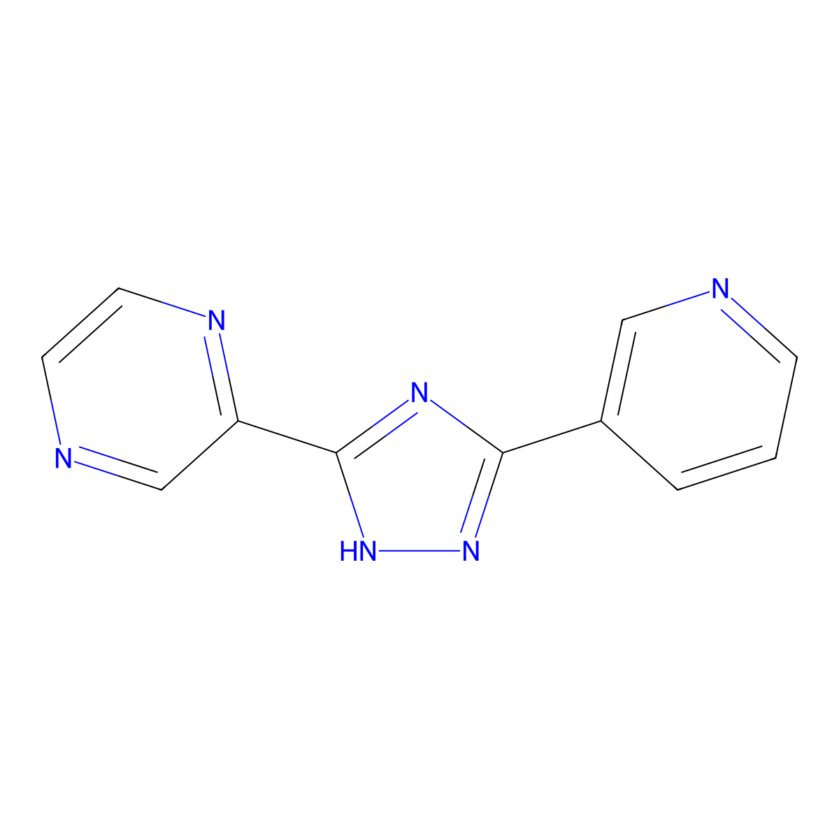 2-(5-(pyridin-3-yl)-1H-1,2,4-triazol-3-yl)pyrazine molecular structure, CAS 206051-49-2
