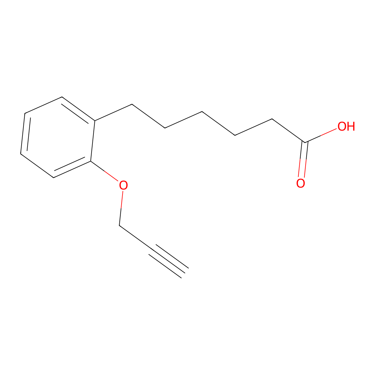 6-(2-Propargyloxyphenyl)hexanoic acid molecular structure, CAS 206052-01-9