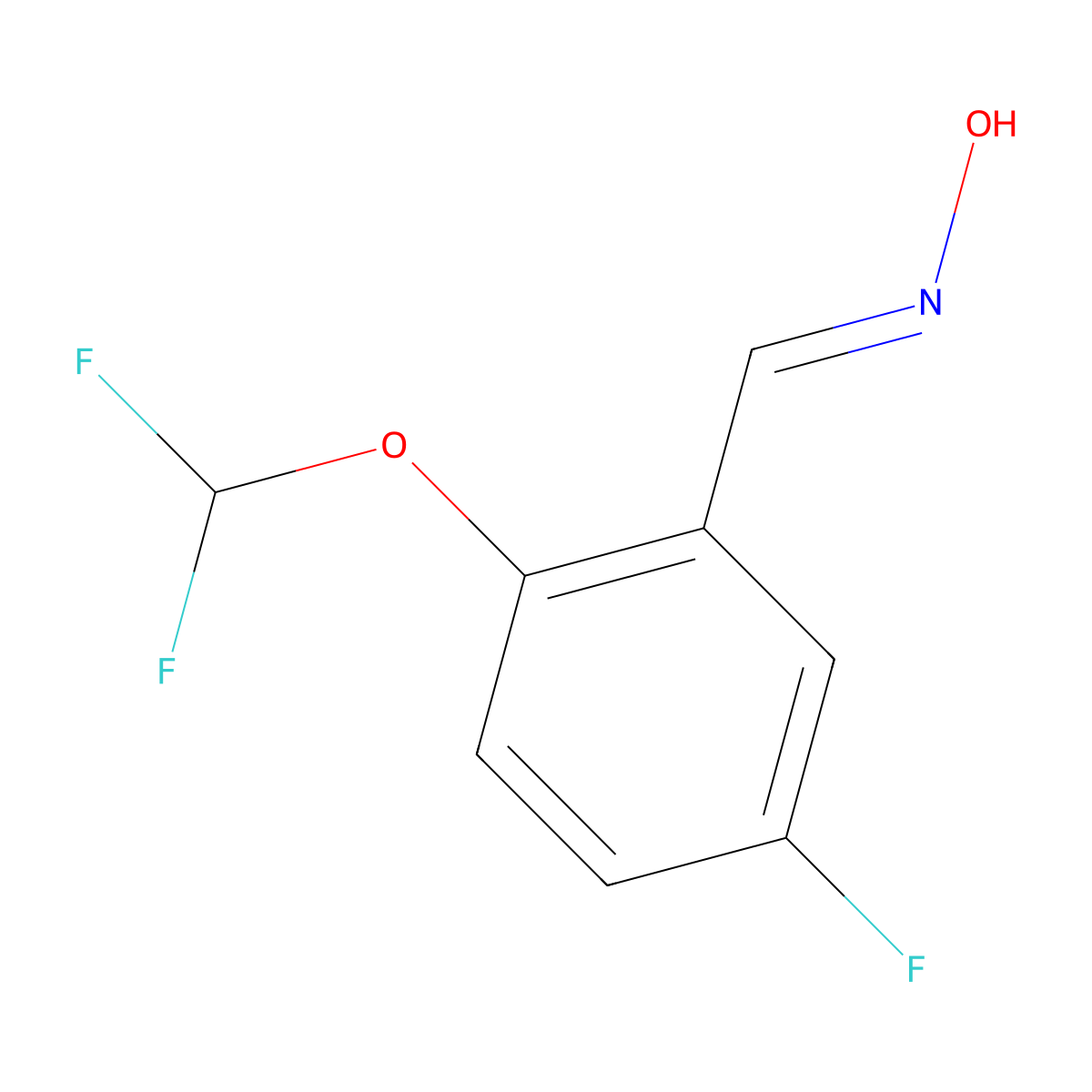N-{[2-(difluoromethoxy)-5-fluorophenyl]methylidene}hydroxylamine molecular structure, CAS 2060522-84-9