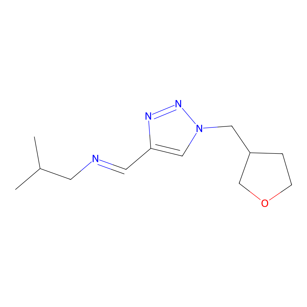 (Z)-(2-Methylpropyl)({1-[(oxolan-3-yl)methyl]-1H-1,2,3-triazol-4-yl}methylidene)amine molecular structure, CAS 2060522-96-3