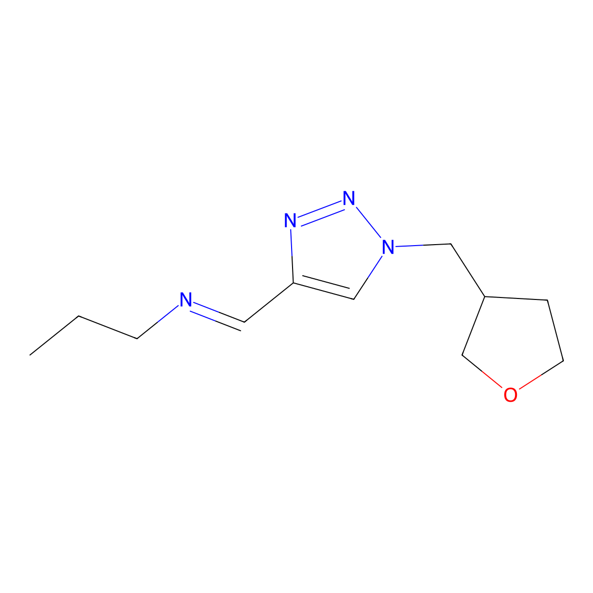 (Z)-({1-[(oxolan-3-yl)methyl]-1H-1,2,3-triazol-4-yl}methylidene)(propyl)amine molecular structure, CAS 2060523-14-8
