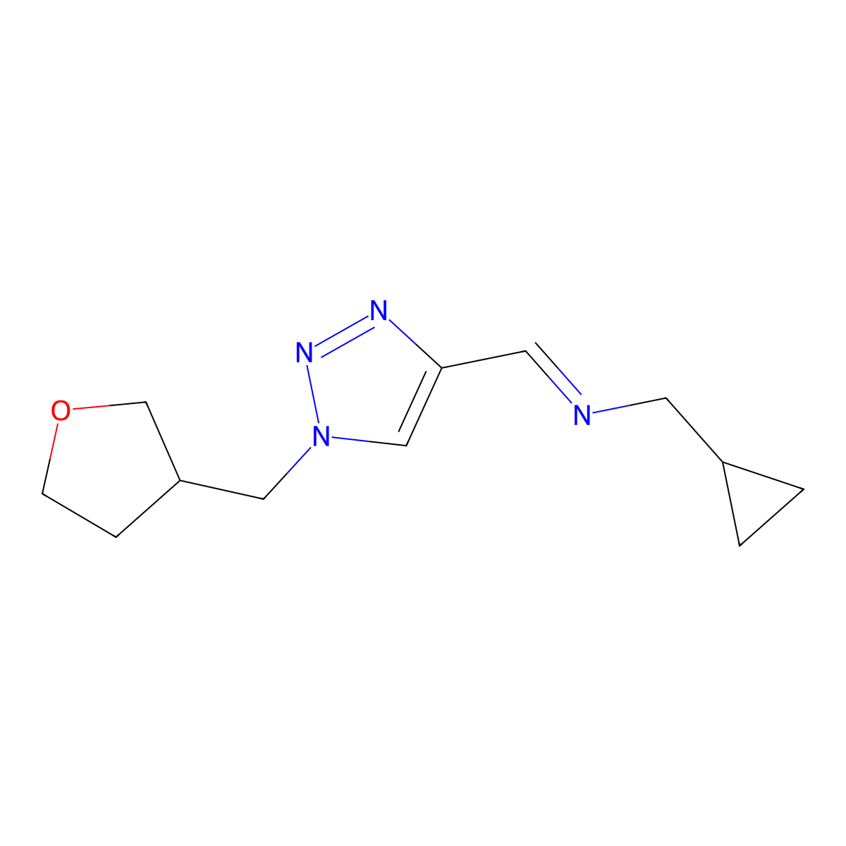 (Z)-(Cyclopropylmethyl)({1-[(oxolan-3-yl)methyl]-1H-1,2,3-triazol-4-yl}methylidene)amine molecular structure, CAS 2060523-27-3