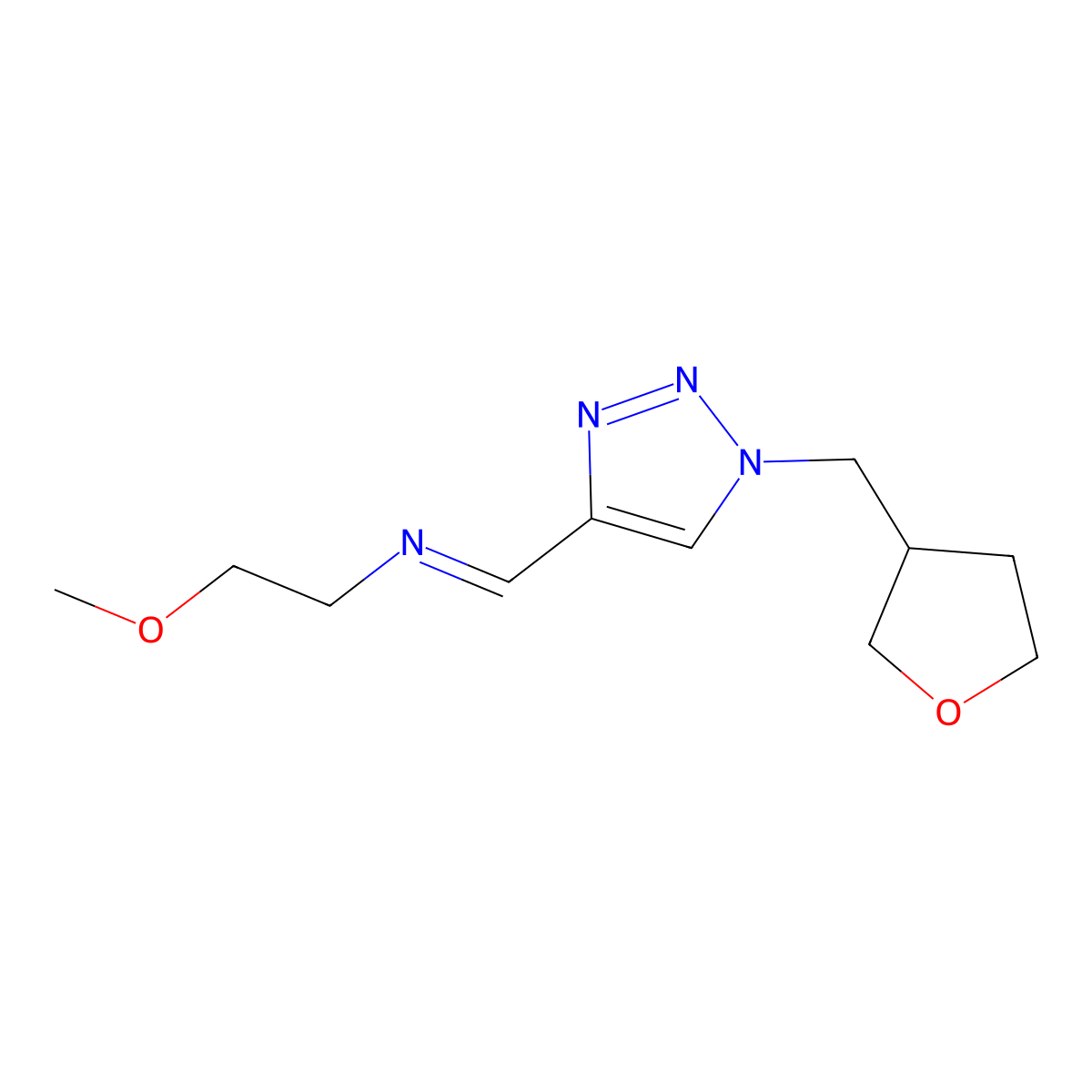 (Z)-(2-Methoxyethyl)({1-[(oxolan-3-yl)methyl]-1H-1,2,3-triazol-4-yl}methylidene)amine molecular structure, CAS 2060523-33-1