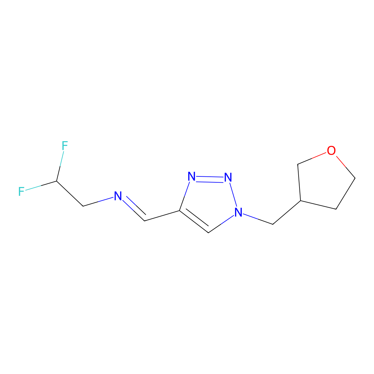 (Z)-(2,2-Difluoroethyl)({1-[(oxolan-3-yl)methyl]-1H-1,2,3-triazol-4-yl}methylidene)amine molecular structure, CAS 2060523-51-3