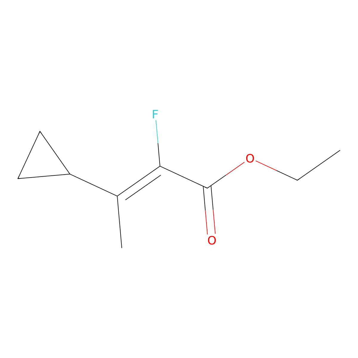 Ethyl 3-cyclopropyl-2-fluorobut-2-enoate molecular structure, CAS 2060523-58-0