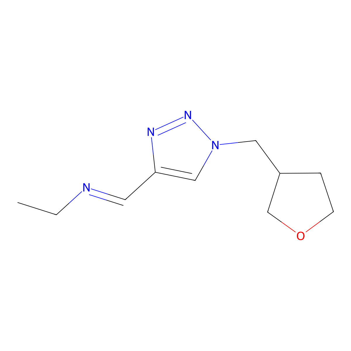 (Z)-Ethyl({1-[(oxolan-3-yl)methyl]-1H-1,2,3-triazol-4-yl}methylidene)amine molecular structure, CAS 2060523-81-9