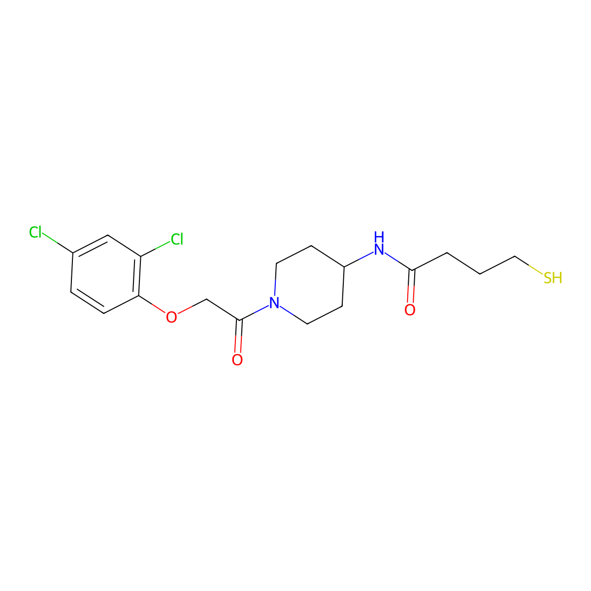 N-{1-[(2,4-Dichlorophenoxy)acetyl]piperidin-4-Yl}-4-Sulfanylbutanamide molecular structure, CAS 2060530-16-5