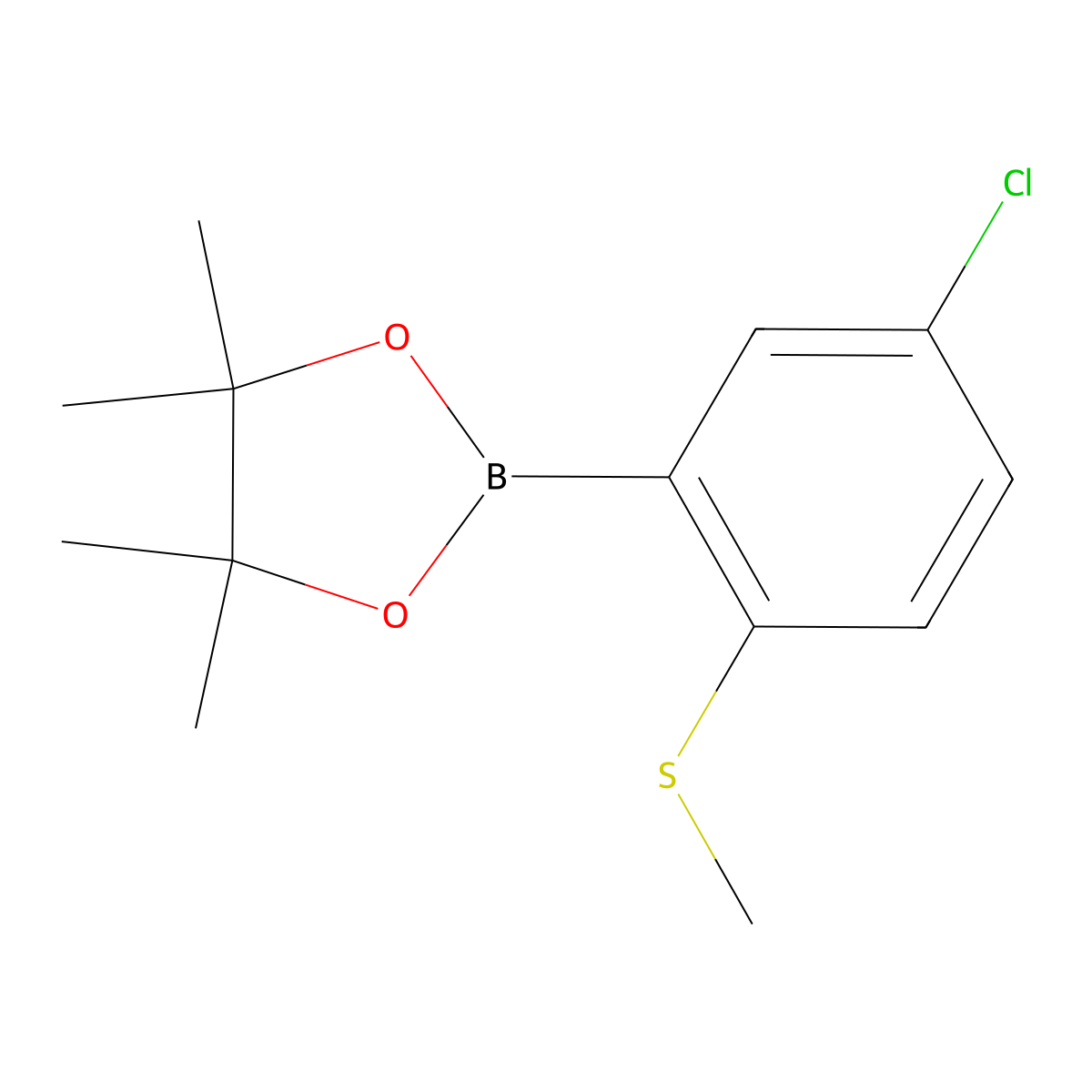 2-(5-Chloro-2-(methylthio)phenyl)-4,4,5,5-tetramethyl-1,3,2-dioxaborolane molecular structure, CAS 2060541-00-4