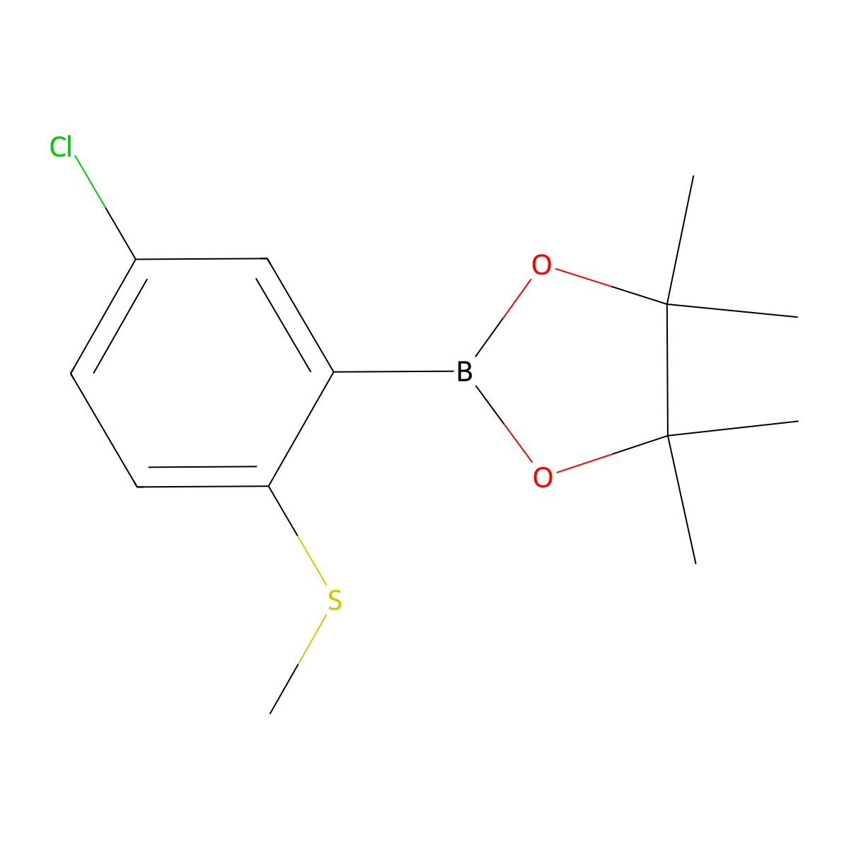 2-(5-Chloro-2-(methylthio)phenyl)-4,4,5,5-tetramethyl-1,3,2-dioxaborolane molecular structure, CAS 2060541-00-4