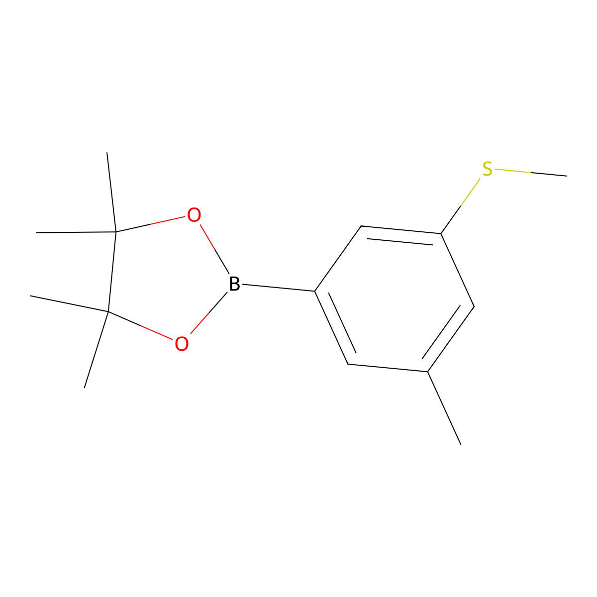 4,4,5,5-Tetramethyl-2-(3-methyl-5-(methylthio)phenyl)-1,3,2-dioxaborolane molecular structure, CAS 2060541-11-7