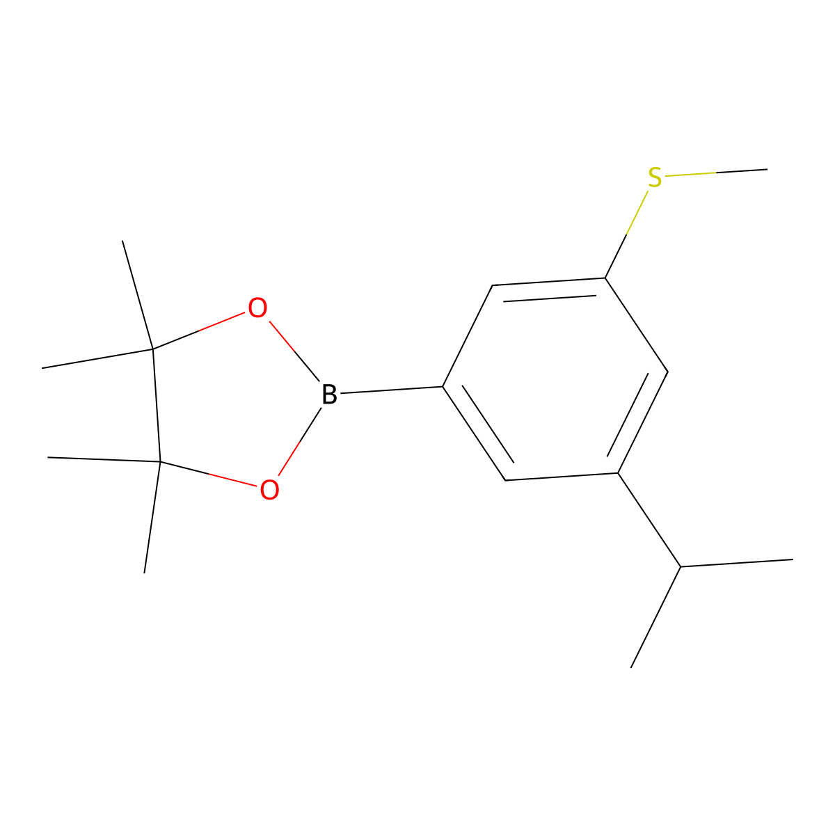 2-(3-Isopropyl-5-(methylthio)phenyl)-4,4,5,5-tetramethyl-1,3,2-dioxaborolane molecular structure, CAS 2060541-16-2