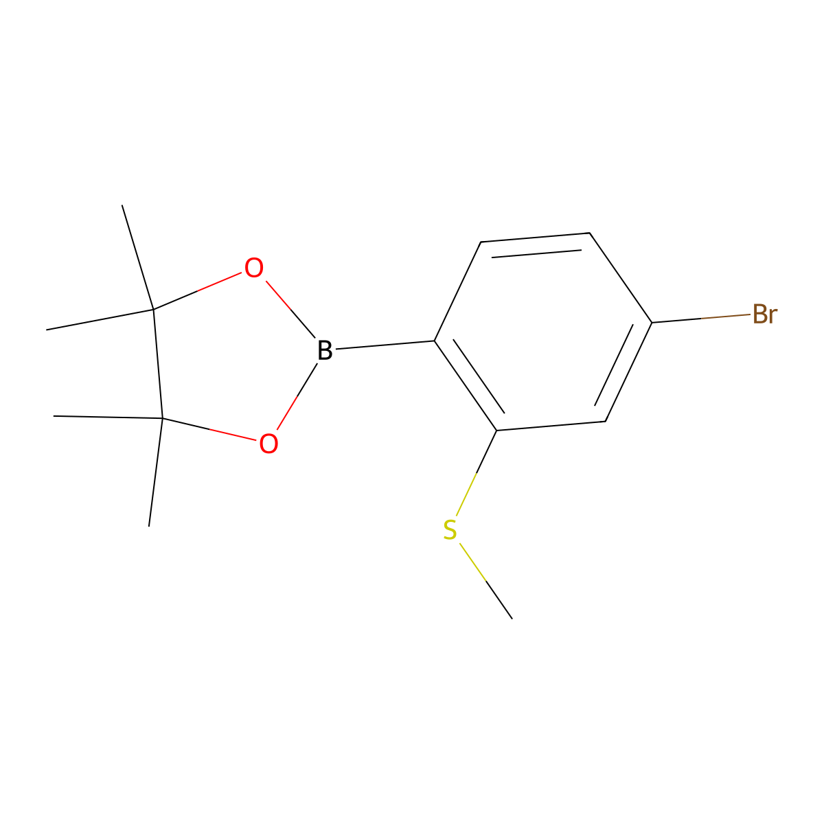 2-(4-Bromo-2-(methylthio)phenyl)-4,4,5,5-tetramethyl-1,3,2-dioxaborolane molecular structure, CAS 2060541-23-1
