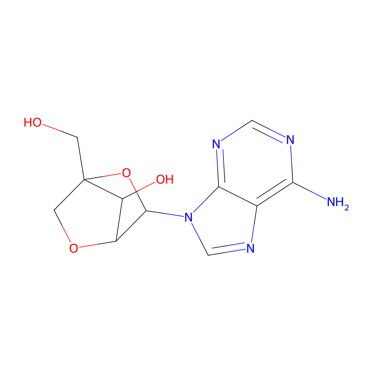 2'-O,4'-C-Methyleneadenosine molecular structure, CAS 206055-70-1
