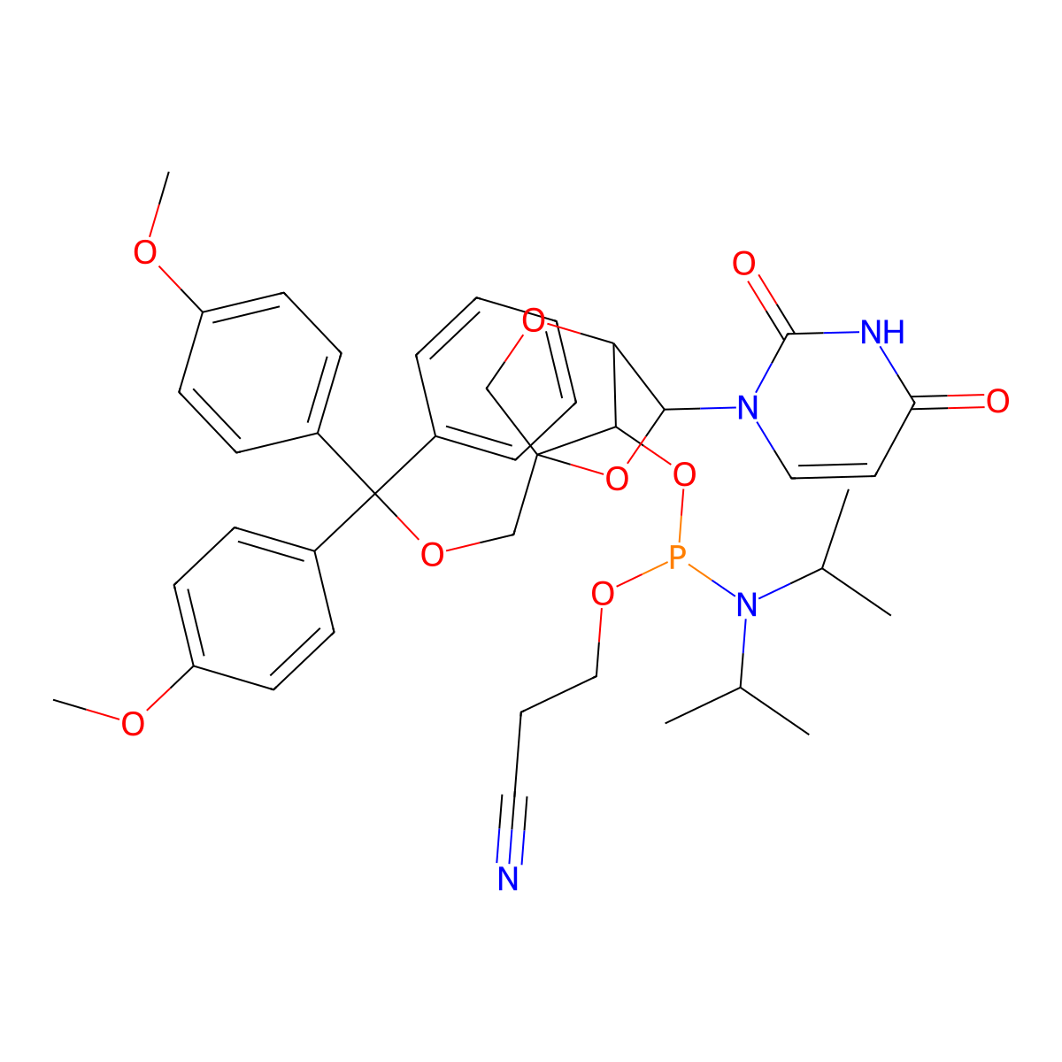 DMTr-LNA-U-3-CED-Phosphora molecular structure, CAS 206055-76-7