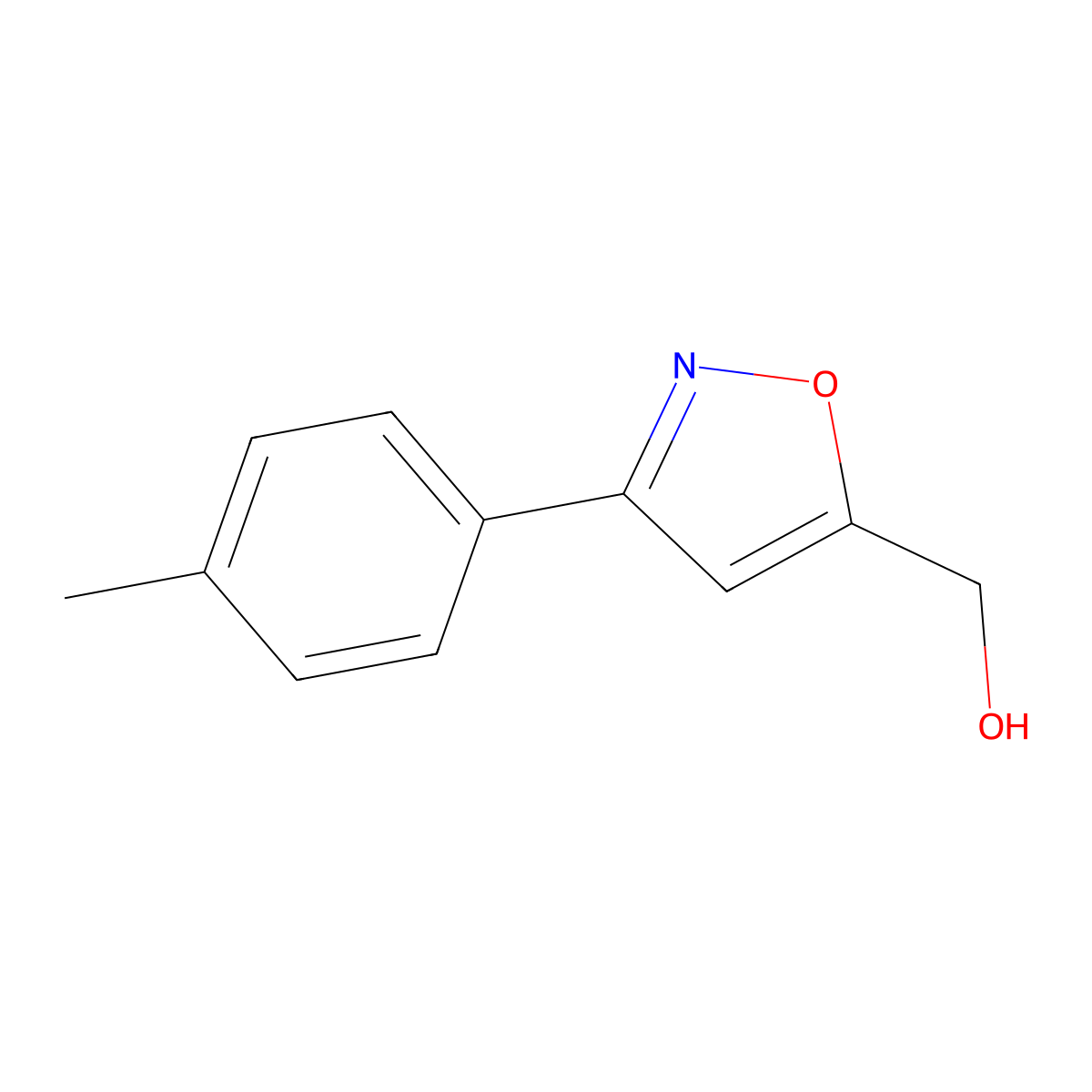(3-P-Tolyl-isoxazol-5-YL)-methanol molecular structure, CAS 206055-87-0