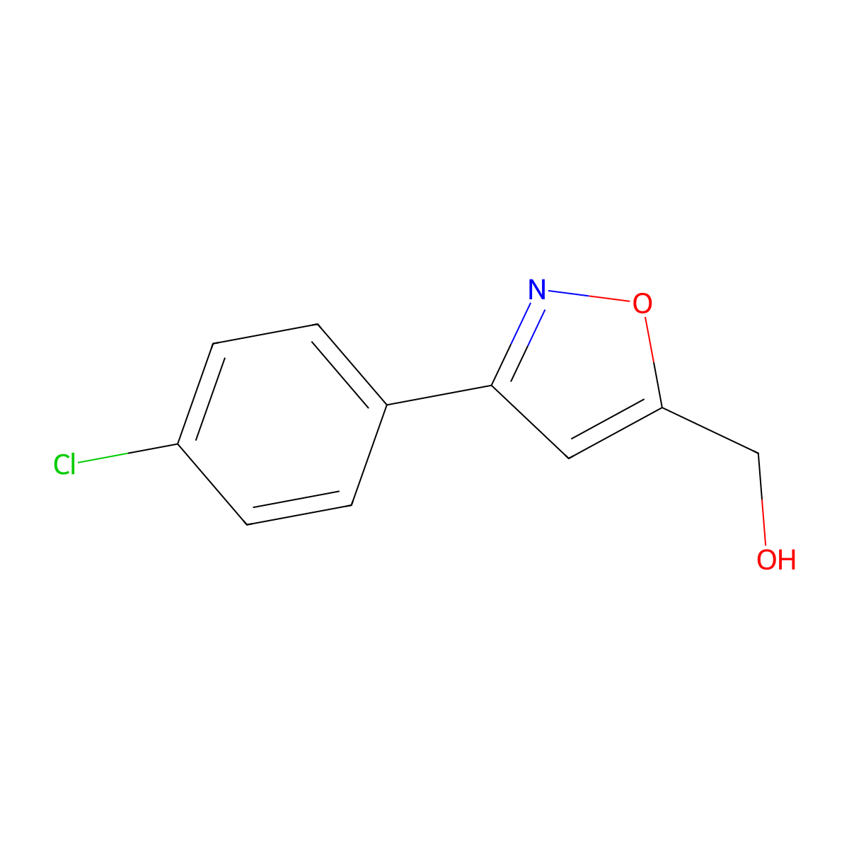 (3-(4-Chlorophenyl)-5-isoxazolyl)methanol molecular structure, CAS 206055-90-5
