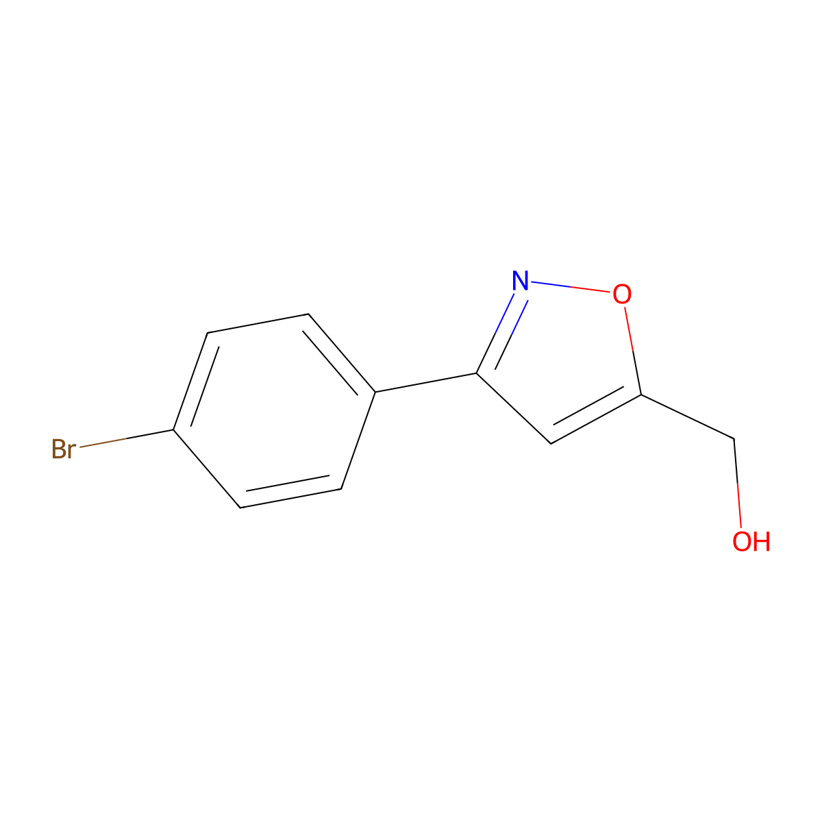 (3-(4-Bromophenyl)isoxazol-5-yl)methanol molecular structure, CAS 206055-91-6