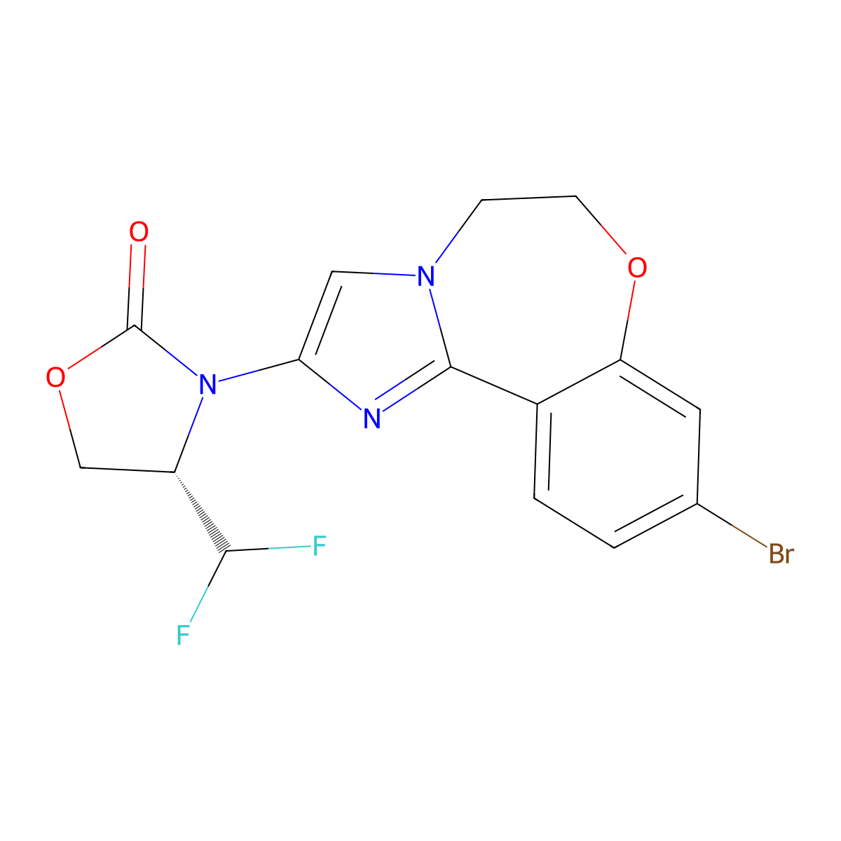 (S)-3-(9-bromo-5,6-dihydrobenzo[f]imidazo[1,2-d][1,4]oxazepin-2-yl)-4-(difluoromethyl)oxazolidin-2-one molecular structure, CAS 2060571-10-8