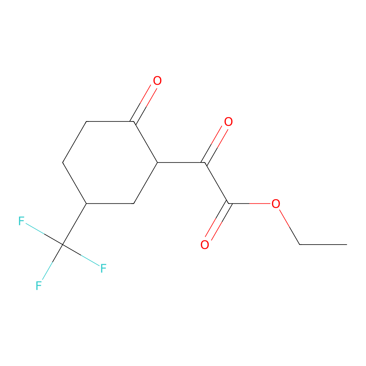 Ethyl 2-(5-(trifluoromethyl)-2-oxocyclohexyl)-2-oxoacetate molecular structure, CAS 2060587-69-9