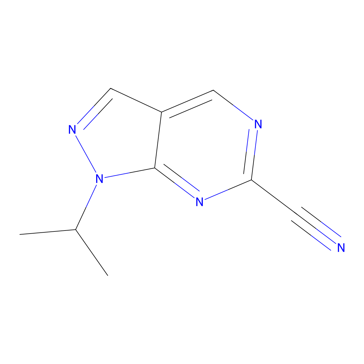 1-Isopropylpyrazolo[3,4-d]pyrimidine-6-carbonitrile molecular structure, CAS 2060590-52-3