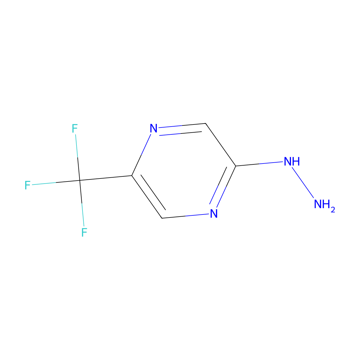 2-Hydrazinyl-5-(trifluoromethyl)pyrazine molecular structure, CAS 2060591-59-3