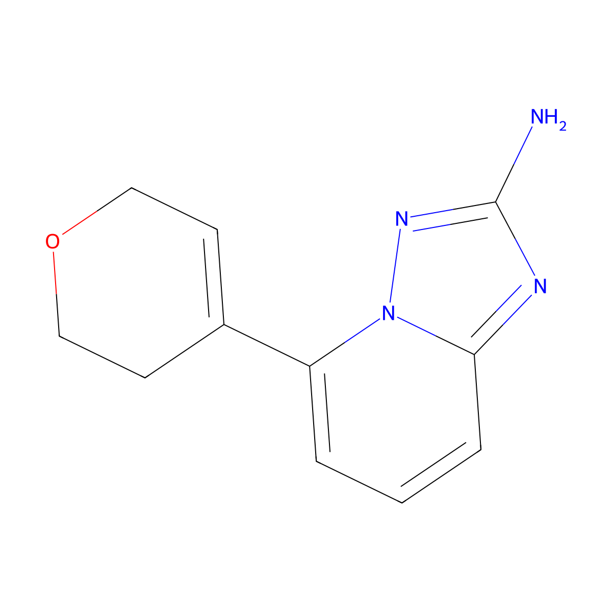 5-(3,6-Dihydro-2H-pyran-4-yl)-[1,2,4]triazolo[1,5-a]pyridin-2-amine molecular structure, CAS 2060593-49-7
