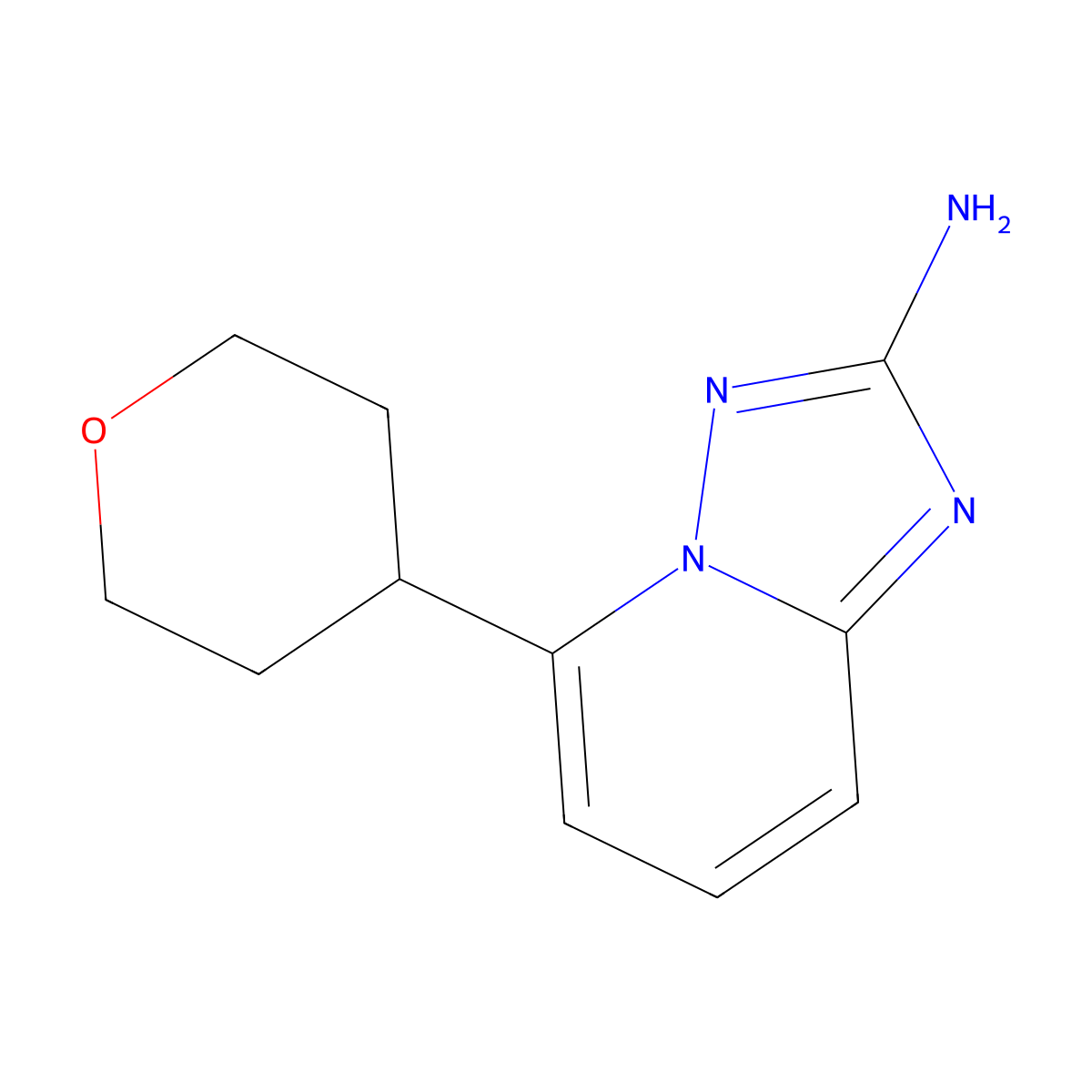 5-(Tetrahydro-2H-pyran-4-YL)-[1,2,4]triazolo[1,5-A]pyridin-2-amine molecular structure, CAS 2060593-50-0