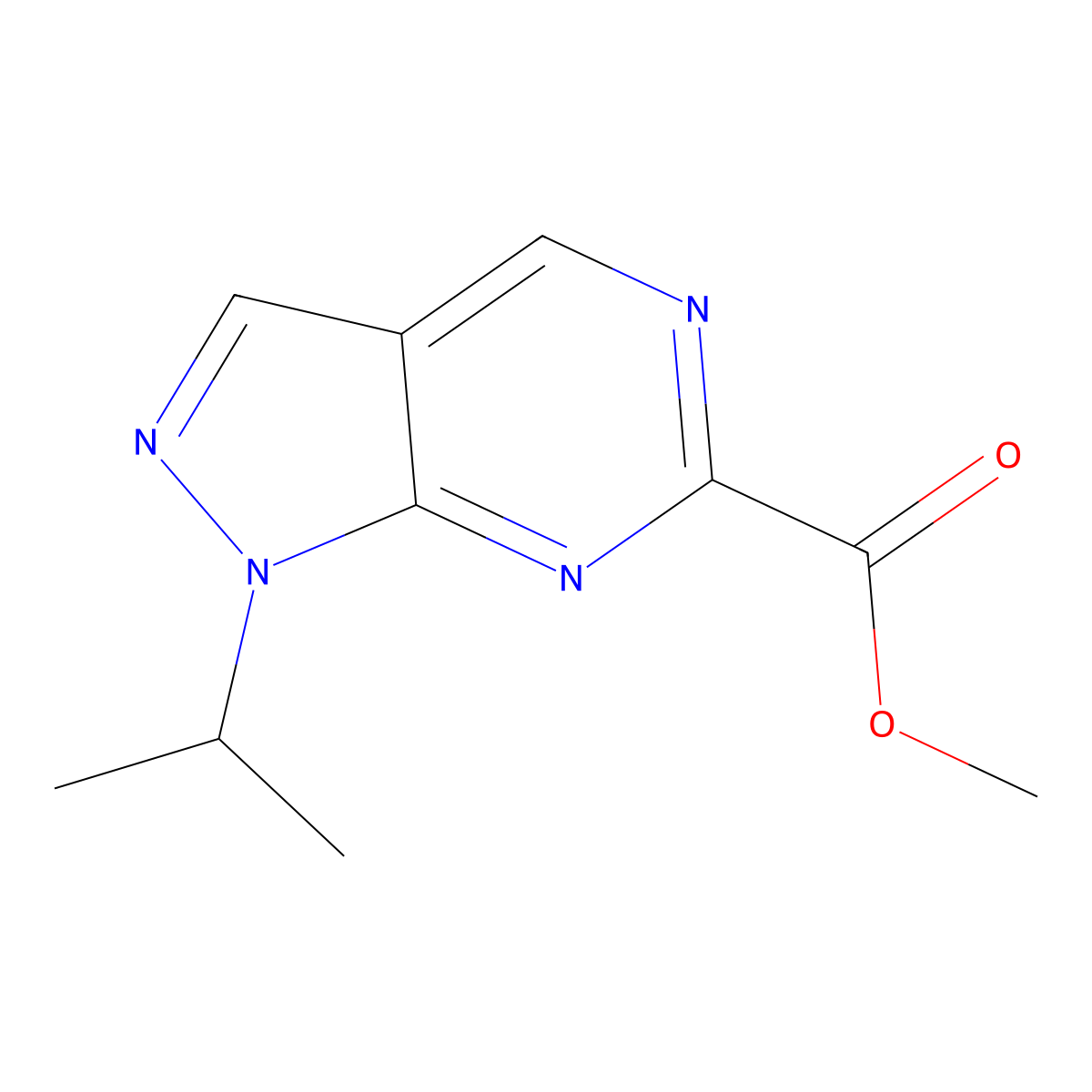 Methyl 1-isopropylpyrazolo[3,4-d]pyrimidine-6-carboxylate molecular structure, CAS 2060594-38-7