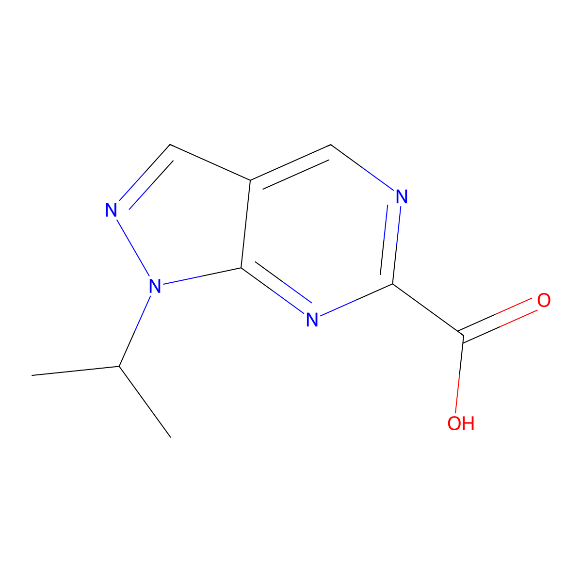 1-Isopropylpyrazolo[3,4-d]pyrimidine-6-carboxylic acid molecular structure, CAS 2060594-39-8