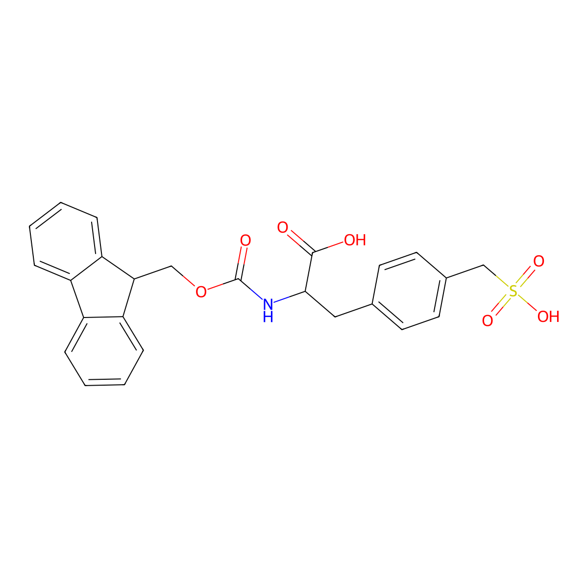 Fmoc-D-phenylalanine-4-methylsulfonic acid molecular structure, CAS 206060-44-8