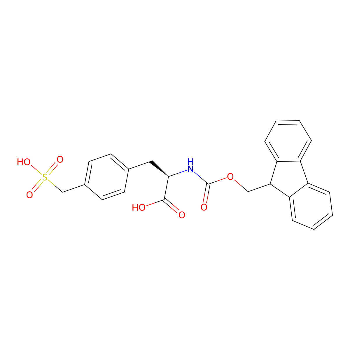 Fmoc-D-phenylalanine-4-methylsulfonic acid molecular structure, CAS 206060-44-8