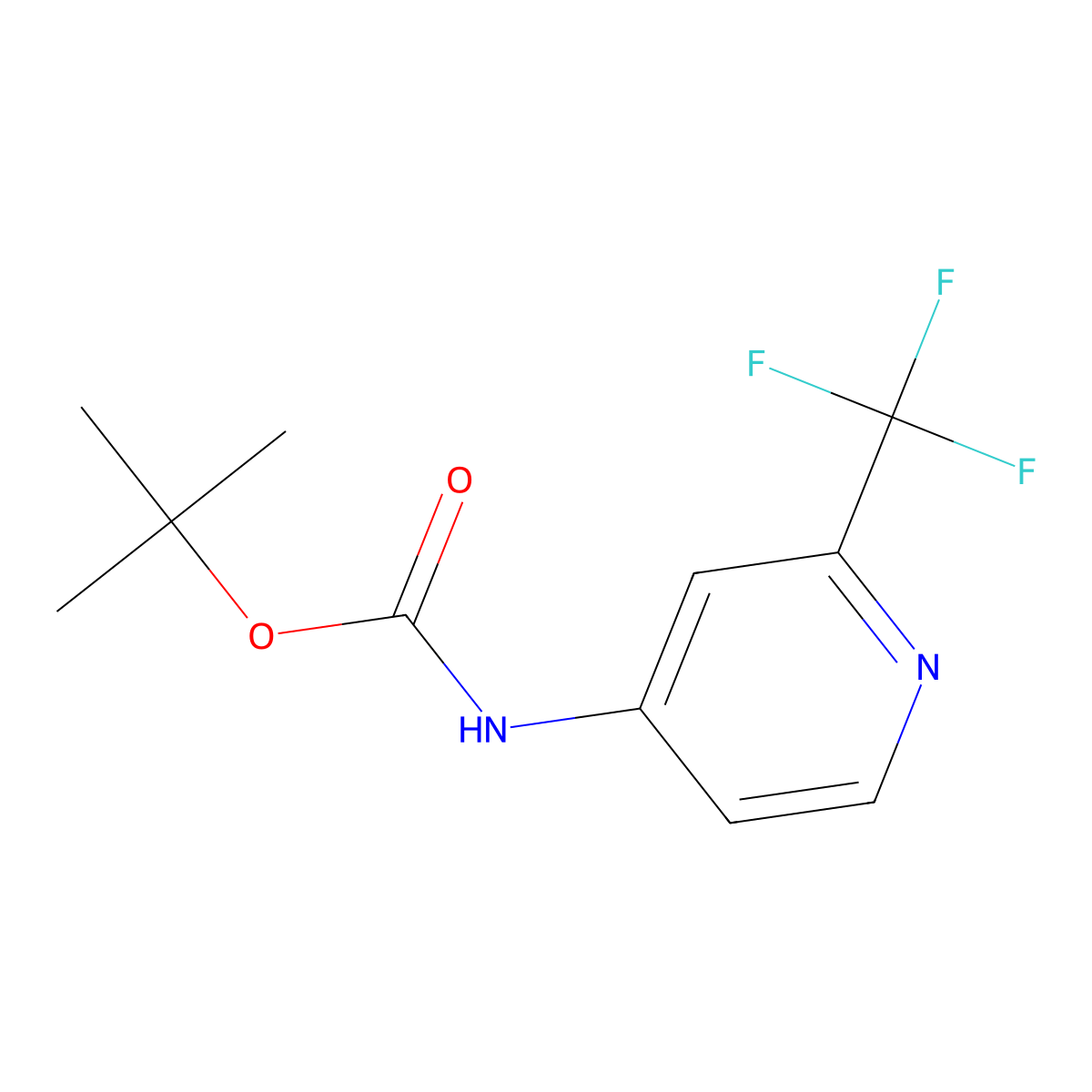 tert-butyl N-[2-(trifluoromethyl)pyridin-4-yl]carbamate molecular structure, CAS 2060611-63-2