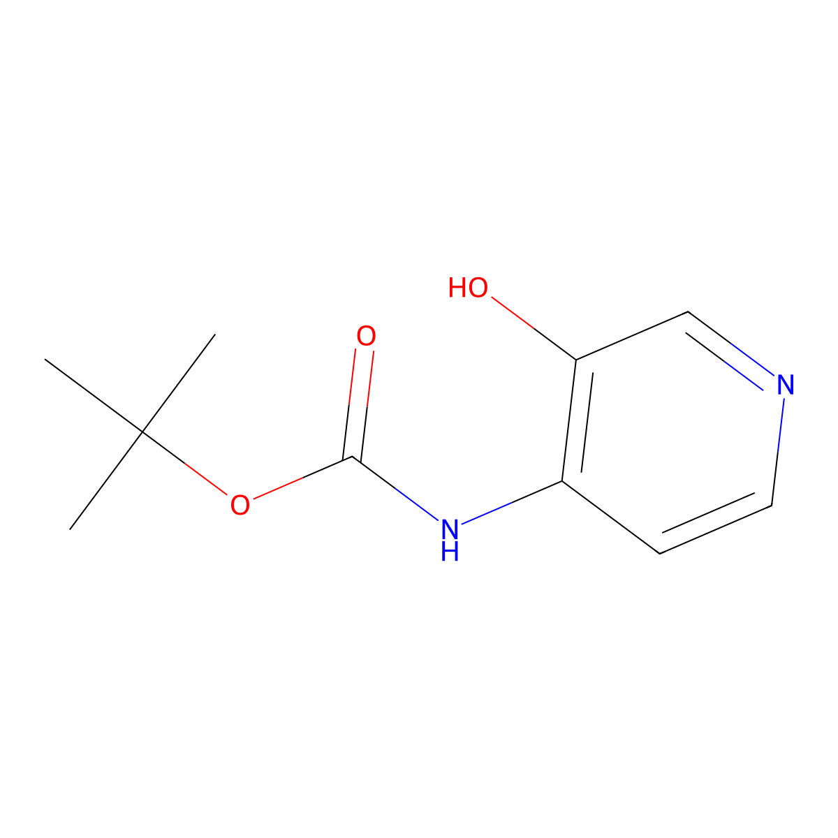 tert-butyl N-(3-hydroxypyridin-4-yl)carbamate molecular structure, CAS 2060611-70-1