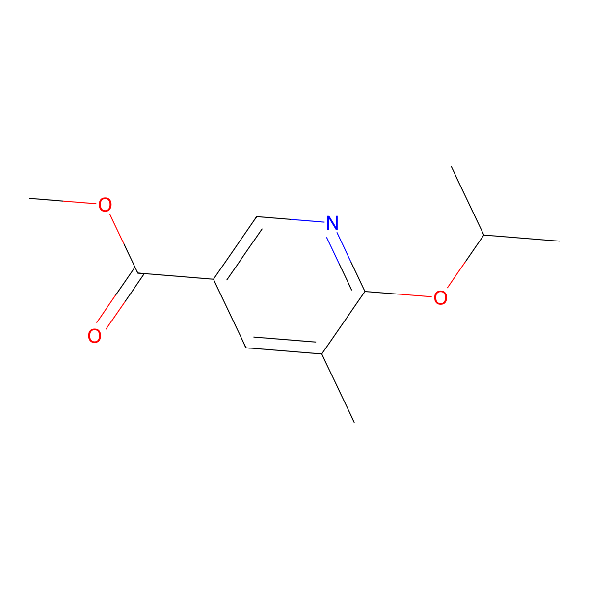 Methyl 6-isopropoxy-5-methylnicotinate molecular structure, CAS 2060616-21-7