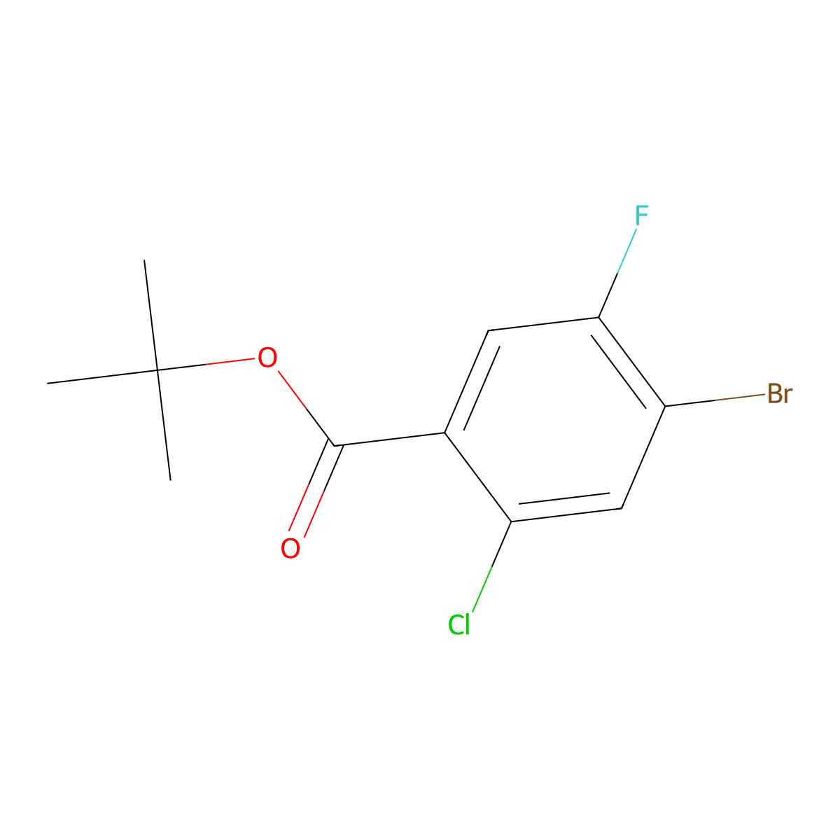 Tert-butyl 4-bromo-2-chloro-5-fluorobenzoate molecular structure, CAS 2060616-64-8