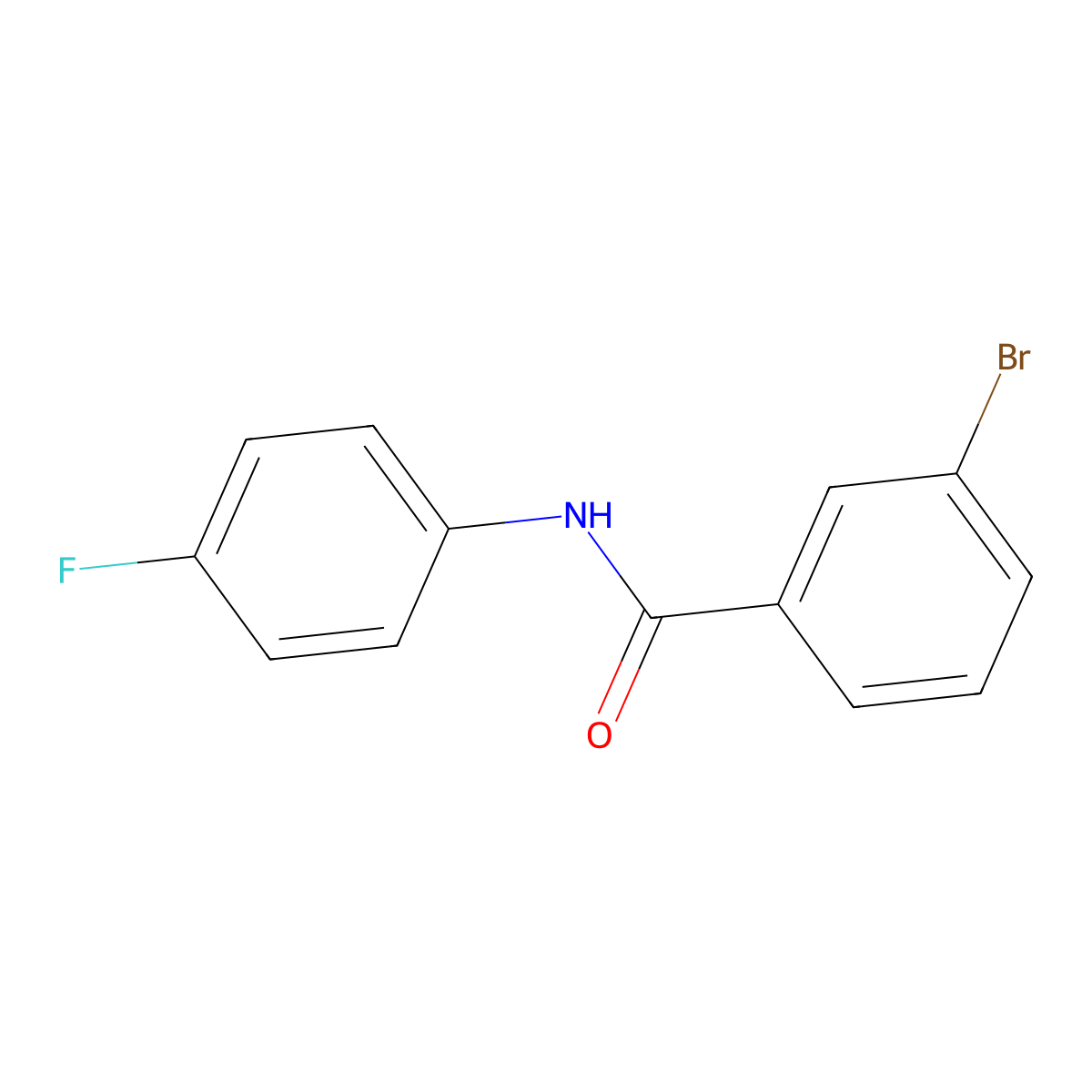 3-bromo-N-(4-fluorophenyl)benzamide molecular structure, CAS 206062-10-4