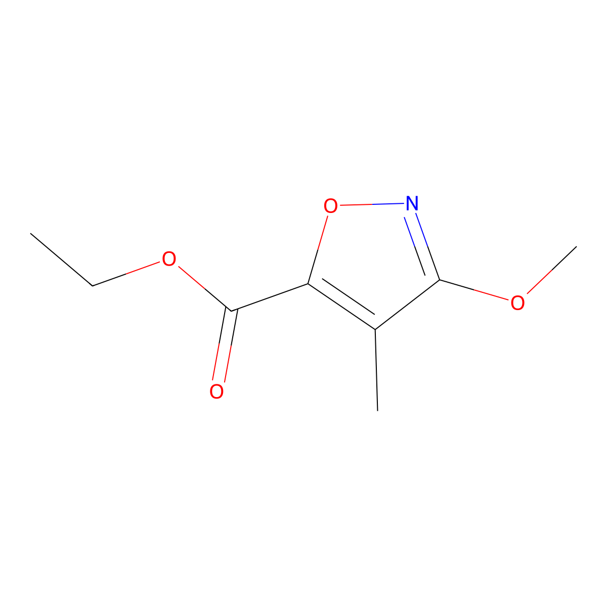 Ethyl 3-Methoxy-4-methylisoxazole-5-carboxylate molecular structure, CAS 206064-49-5