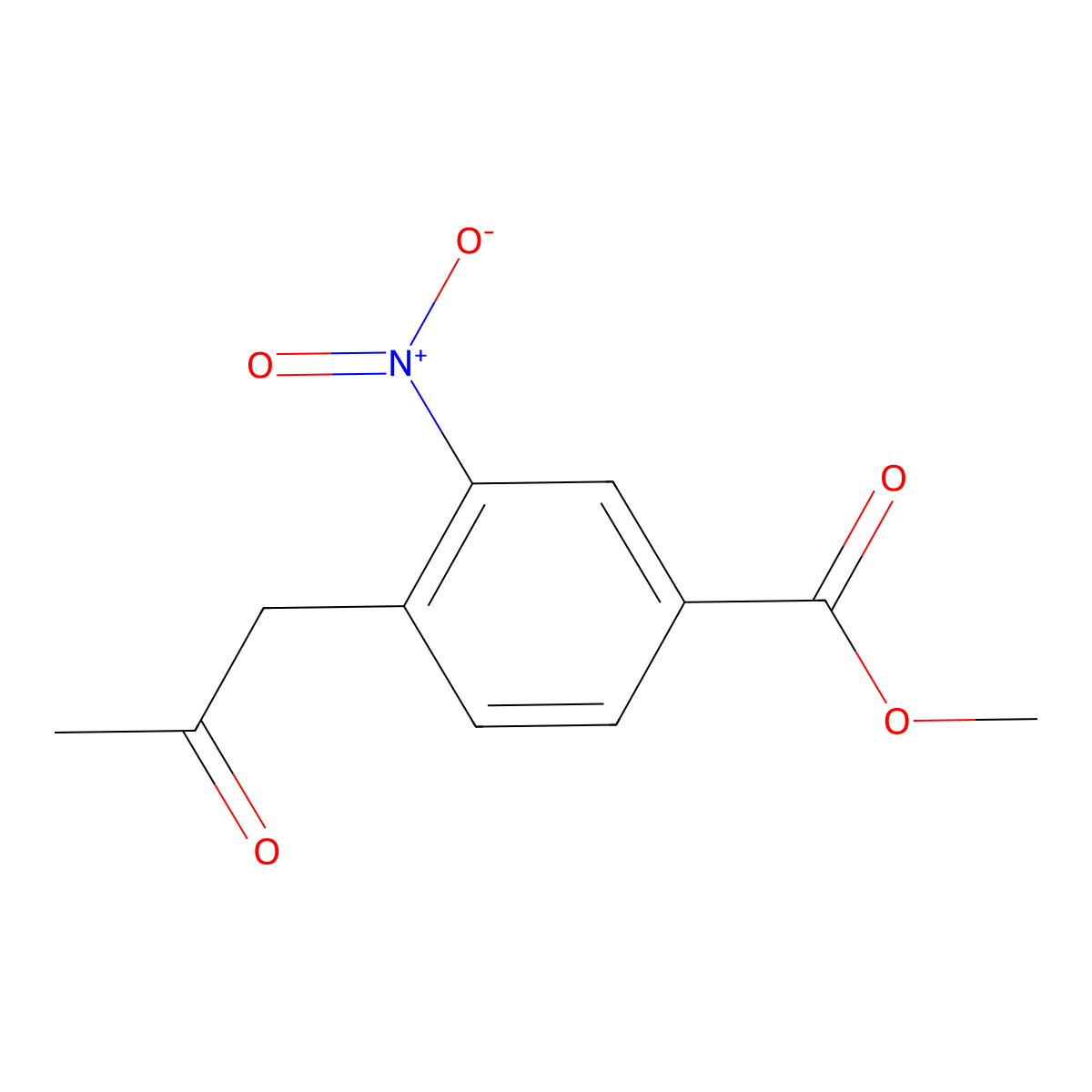 Methyl 3-nitro-4-(2-oxopropyl)benzoate molecular structure, CAS 206066-05-9