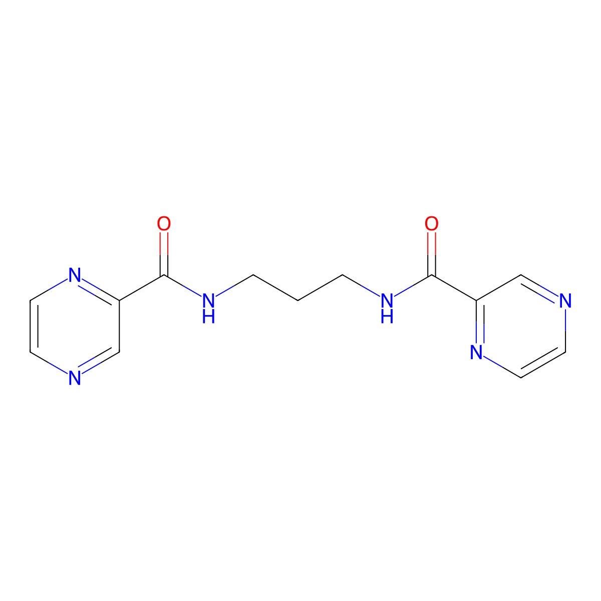 N-[3-(pyrazine-2-carbonylamino)propyl]pyrazine-2-carboxamide molecular structure, CAS 206067-68-7