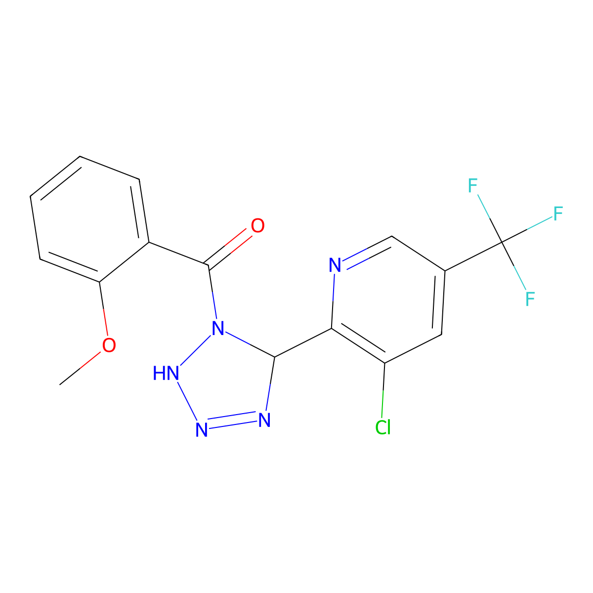 [5-[3-Chloro-5-(trifluoromethyl)pyridin-2-yl]-2,5-dihydrotetrazol-1-yl]-(2-methoxyphenyl)methanone molecular structure, CAS 2060733-21-1