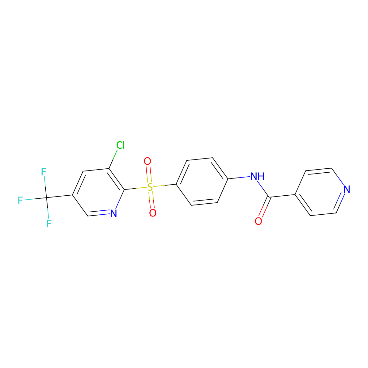 N-(4-{[3-chloro-5-(trifluoromethyl)pyridin-2-yl]sulfonyl}phenyl)pyridine-4-carboxamide molecular structure, CAS 2060748-16-3