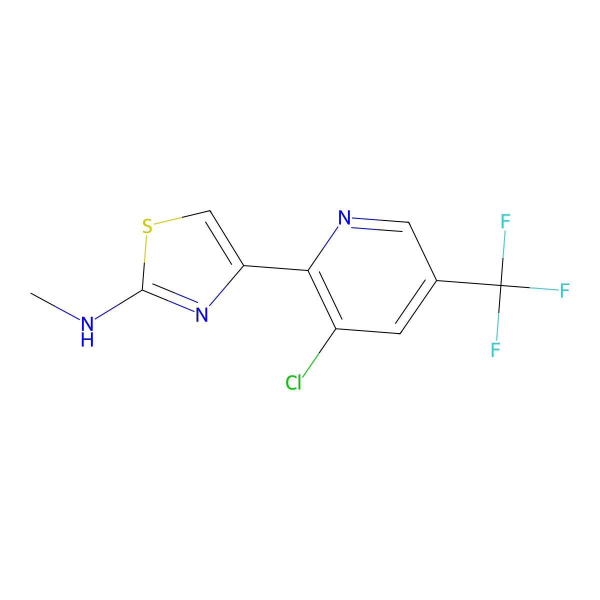 4-[3-chloro-5-(trifluoromethyl)-2-pyridinyl]-N-methyl-1,3-thiazol-2-amine molecular structure, CAS 2060748-39-0