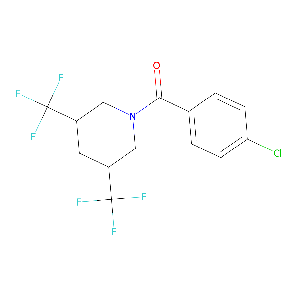1-(4-Chlorobenzoyl)-3,5-bis(trifluoromethyl)piperidine molecular structure, CAS 2060749-85-9