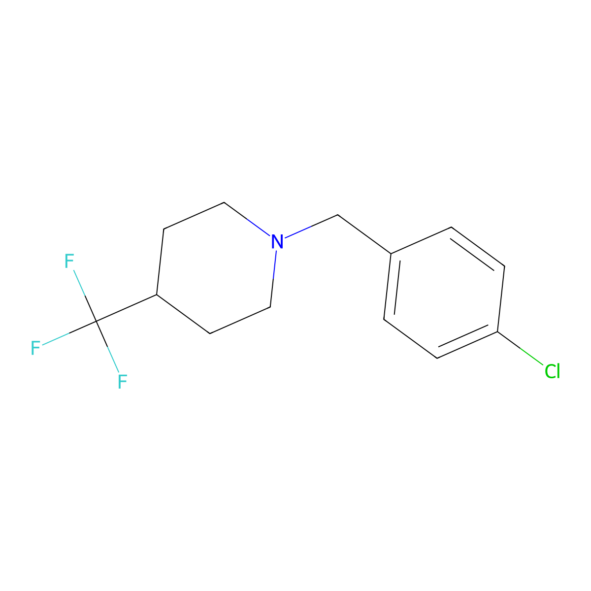 1-(4-Chlorobenzyl)-4-(trifluoromethyl)piperidine molecular structure, CAS 2060750-03-8