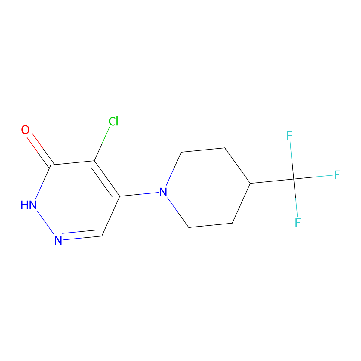 4-chloro-5-[4-(trifluoromethyl)piperidino]-3(2H)-pyridazinone molecular structure, CAS 2060750-17-4