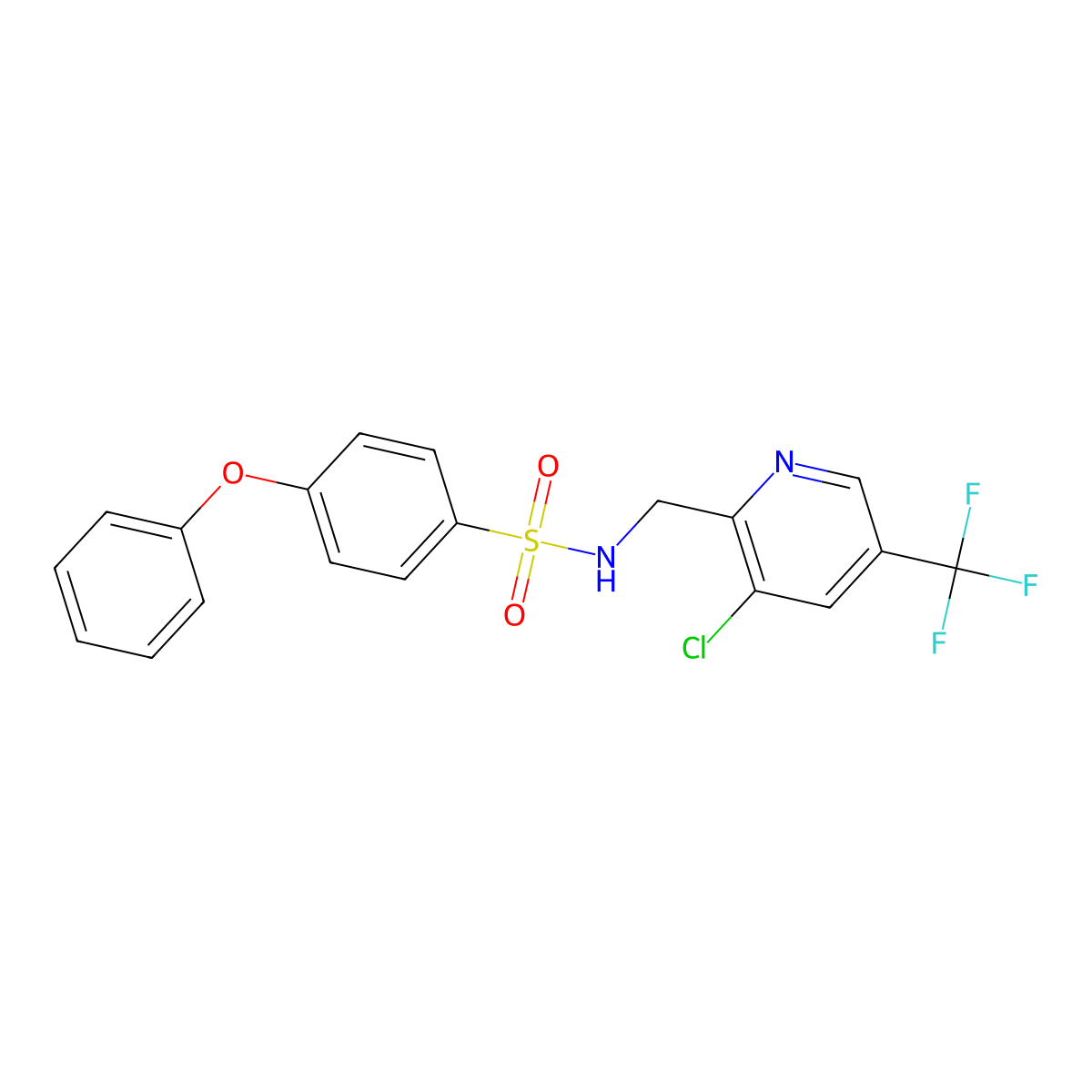 N-[[3-chloro-5-(trifluoromethyl)pyridin-2-yl]methyl]-4-phenoxybenzenesulfonamide molecular structure, CAS 2060750-23-2