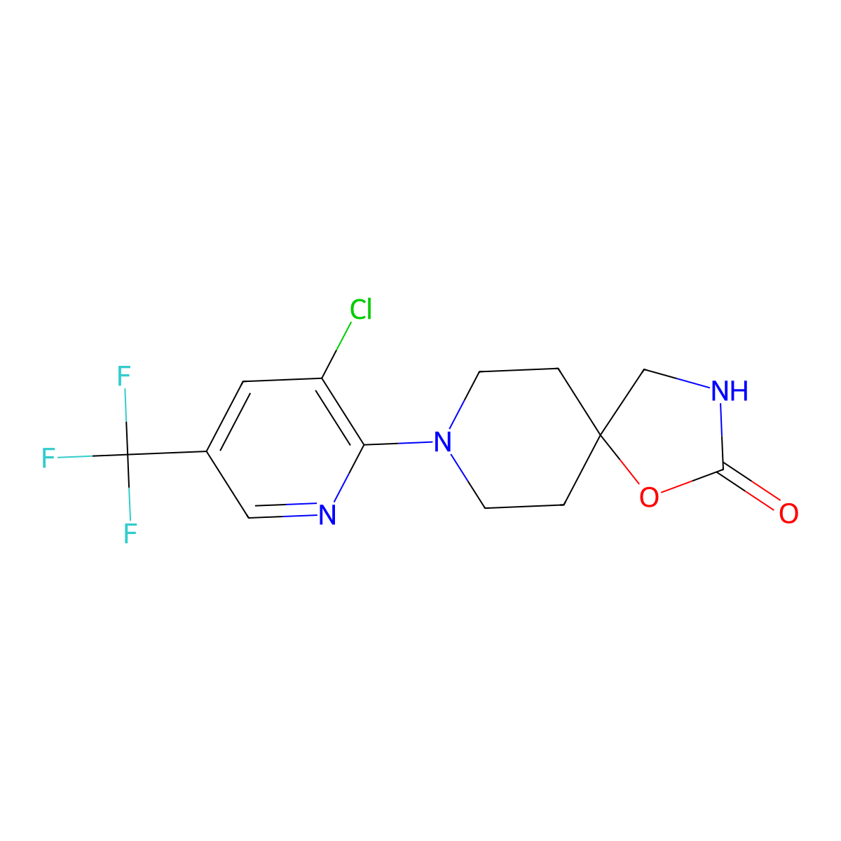 8-[3-Chloro-5-(trifluoromethyl)pyridin-2-yl]-1-oxa-3,8-diazaspiro[4.5]decan-2-one molecular structure, CAS 2060750-35-6