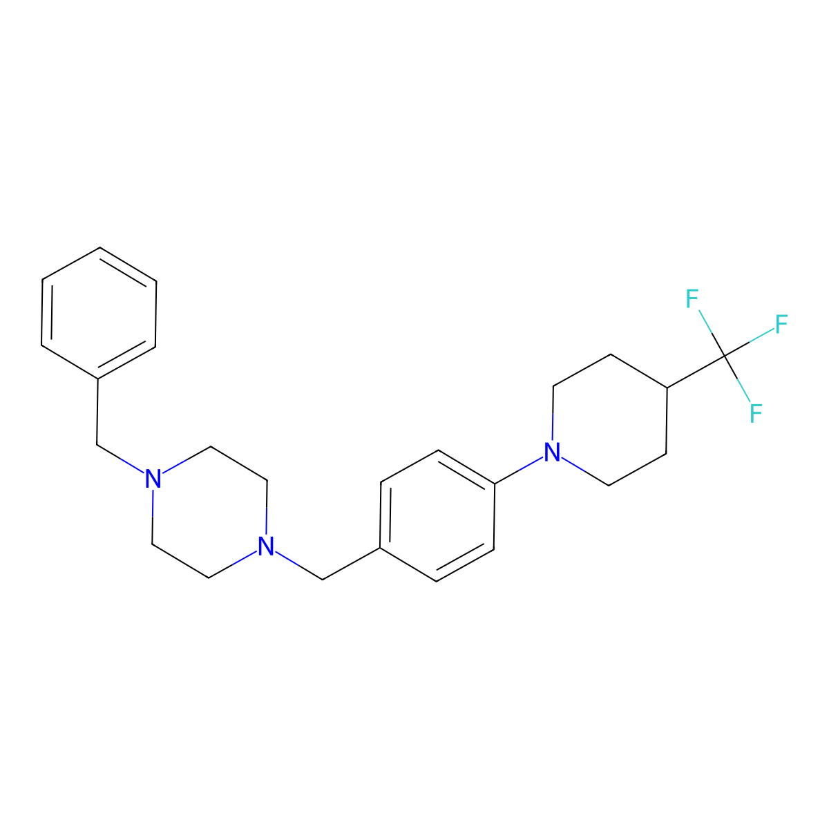 1-Benzyl-4-{4-[4-(trifluoromethyl)piperidino]benzyl}piperazine molecular structure, CAS 2060750-67-4