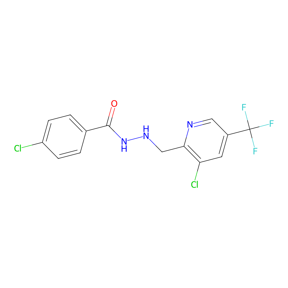 4-chloro-N'-{[3-chloro-5-(trifluoromethyl)pyridin-2-yl]methyl}benzohydrazide molecular structure, CAS 2060751-55-3